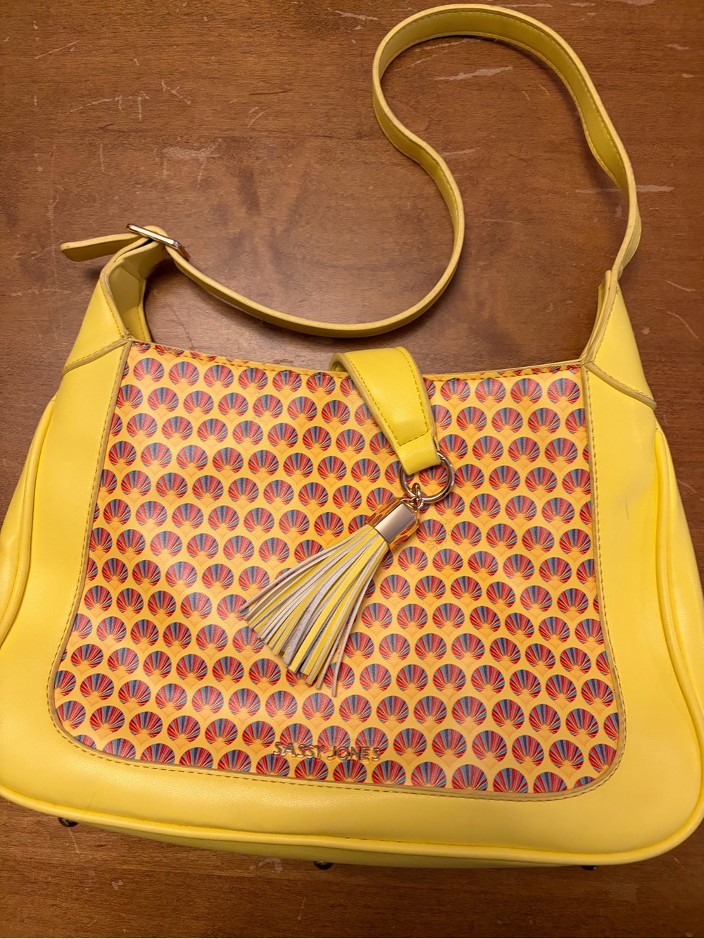 Sassy Jones Yellow Patterned Tassel Shoulder Bag